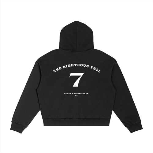 Contrast Plaid Boxy Zip Hoodie