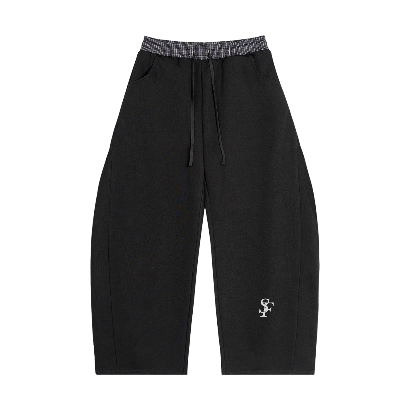 Plaid Waistband Barrel Sweatpants